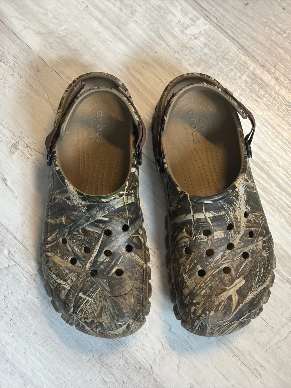 CROCS Realtree Camo Adjustable Strap Clogs Men’s Size 10